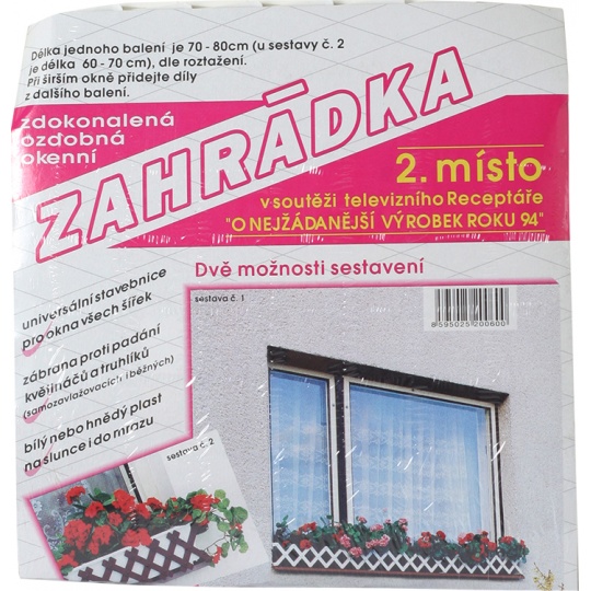 Zahrádka okenní 75 cm - bílá