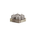 Svíčka adventní -  METAL M09 Cylinder 40x60 mm -  4 ks stříbrná