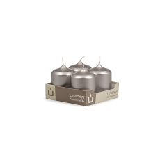 Svíčka adventní - METAL M09 Cylinder 40x60 mm - 4 ks stříbrná Svíčka adventní - METAL M09 Cylinder 40x60 mm - 4 ks stříbrná