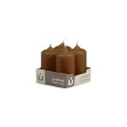 Svíčka adventní -  MAT N19 Cylinder 40x80 mm - 4 ks hnědá