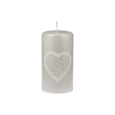 Svíčka Softness Pillar 70x150 mm - bílá metalíza Svíčka Softness Pillar 70x150 mm - bílá metalíza