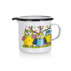 BANQUET Hrnek smaltovaný s výlevkou OWLS 12,5 cm BANQUET Hrnek smaltovaný s výlevkou OWLS 12,5 cm