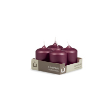 Svíčka adventní - METAL M42 Cylinder 40x60 mm - 4 ks vínová Svíčka adventní - METAL M42 Cylinder 40x60 mm - 4 ks vínová