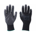 rukavice z polyesteru polomáčené v PU, černé, velikost 11"