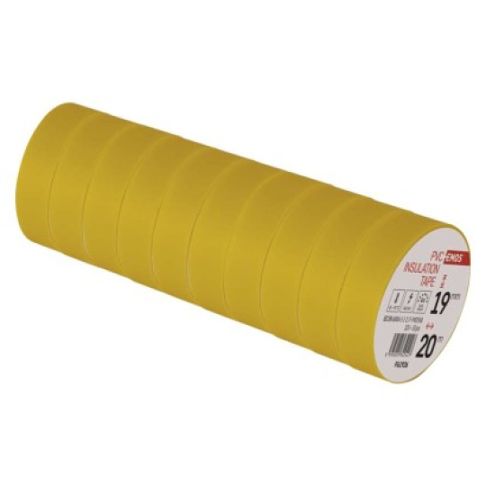 Izolační páska PVC 19mm / 20m žlutá - 10ks