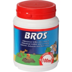 Bros - práškový odpuzovač krtků, psů a koček 350 ml + 100 ml zdarma