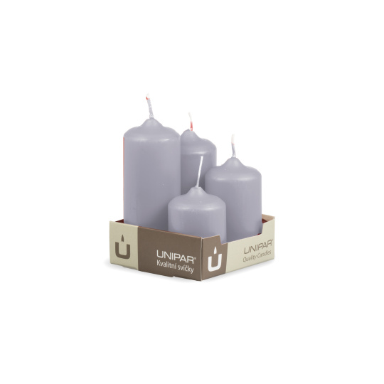 Svíčka adventní -  MAT N51 Cylinder Cascada - 4 ks fialová