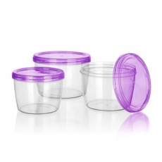 BANQUET Sada plastových dóz ACASSA 250 ml / 370 ml / 600 ml, transparent BANQUET Sada plastových dóz ACASSA 250 ml / 370 ml / 600 ml, transparent