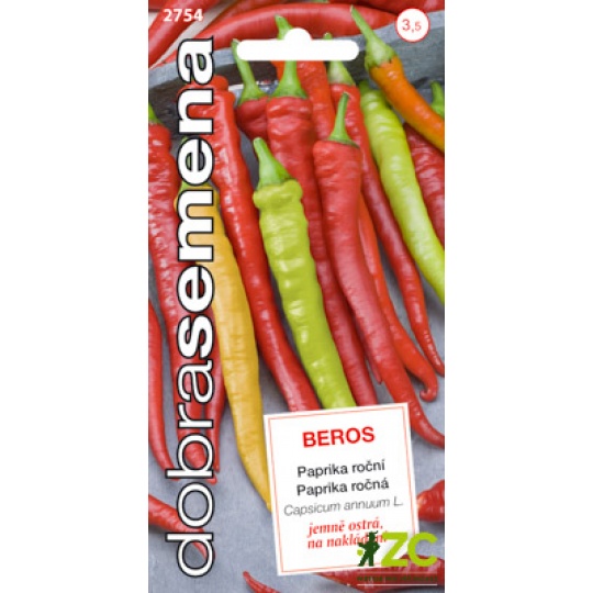 Dobrá semena Paprika zel. beraní roh - Beros, mírně ostrý 0,6g