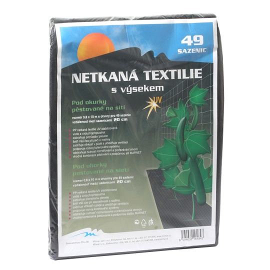 Neotex / netkaná textilie Rosteto - výsek černý 45g - okurky šíře 0,8 x 10 m