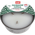 Svíčka repelentní Citronela - v ker. misce bílá s dřev. knoty 420 g / 880 g 