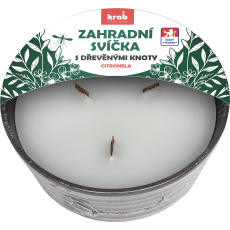 Svíčka repelentní Citronela - v ker. misce bílá s dřev. knoty 420 g / 880 g Svíčka repelentní Citronela - v ker. misce bílá s dřev. knoty 420 g / 880 g