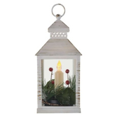 LED dekorace – vánoční lucerna se svíčkou, 23 cm, 3x AAA, vnitřní, vintage LED dekorace – vánoční lucerna se svíčkou, 23 cm, 3x AAA, vnitřní, vintage