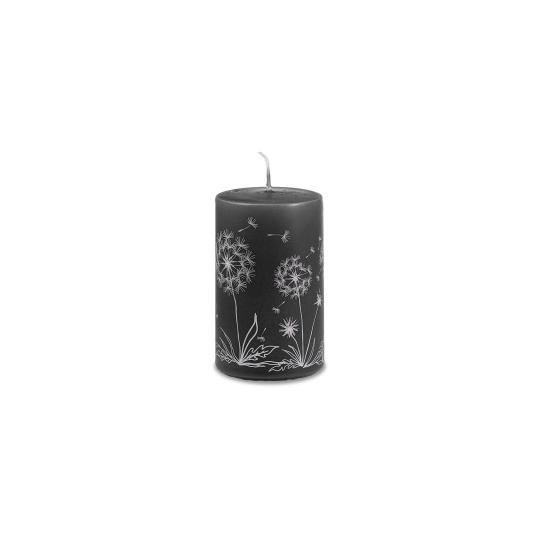 Svíčka Dandelion Pillar 60 x 100 mm - černá
