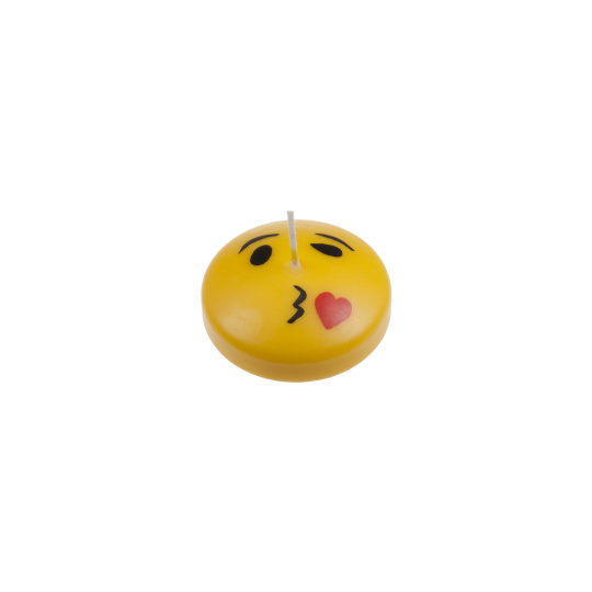 Svíčka Smiley Kiss 45x20 mm - žlutá