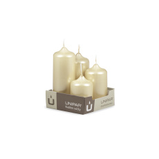 Svíčka adventní - METAL M33 Cylinder Cascada - 4 ks krémová Svíčka adventní - METAL M33 Cylinder Cascada - 4 ks krémová