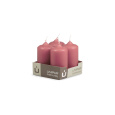 Svíčka adventní -  MAT N33 Cylinder 40x80 mm - 4 ks růžová