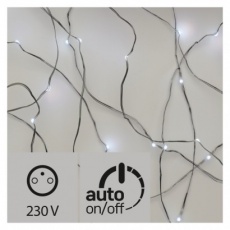 LED vánoční nano řetěz stříbrný, 4m, venkovní, stud.b., čas. LED vánoční nano řetěz stříbrný, 4m, venkovní, stud.b., čas.