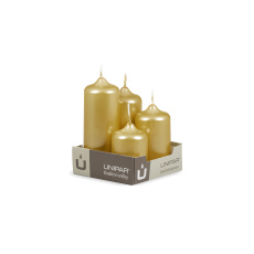 Svíčka adventní - METAL M38 Cylinder Cascada - 4 ks zlatá Svíčka adventní - METAL M38 Cylinder Cascada - 4 ks zlatá
