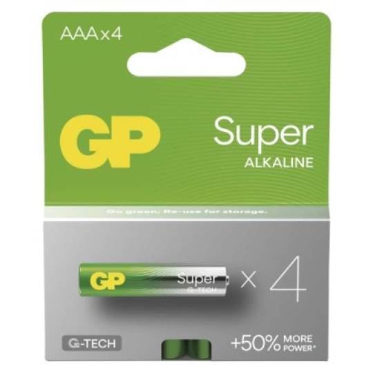 Alkalická baterie GP Super AAA (LR03) - 4ks
