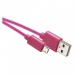 Nabíjecí a datový kabel USB-A 2.0 / micro USB-B 2.0, 1 m, růžový