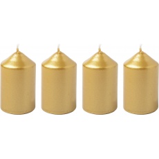 Svíčka adventní 40x60 mm - metalická zlatá (4ks) Svíčka adventní 40x60 mm - metalická zlatá (4ks)