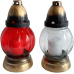 Svíčka sklo lampa koule - 45 g mix bílá/červená