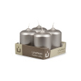 Svíčka adventní -  METAL M09 Cylinder 60x90 mm -  4 ks stříbrná