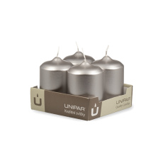 Svíčka adventní - METAL M09 Cylinder 60x90 mm - 4 ks stříbrná Svíčka adventní - METAL M09 Cylinder 60x90 mm - 4 ks stříbrná