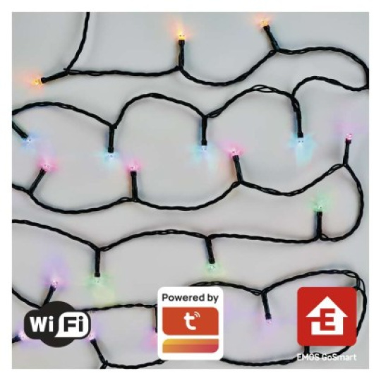 GoSmart LED vánoční řetěz, 18 m, venkovní i vnitřní, RGB, programy, časovač, wifi