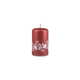 Svíčka vánoční Festive Flare Pillar 60 x 100 mm -  červená metalíza