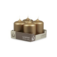 Svíčka adventní -  METAL M48 Cylinder 60x90 mm -  4 ks hnědá