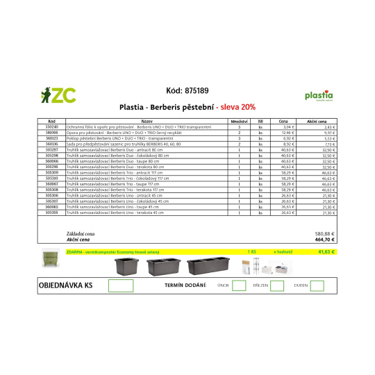 EUR KD Displej - Plastia - Berberis pěstební