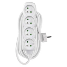 Prodlužovací kabel 7 m / 4 zásuvky / bílý / PVC / 1,5 mm2 Prodlužovací kabel 7 m / 4 zásuvky / bílý / PVC / 1,5 mm2