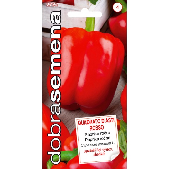 Dobrá semena Paprika zel. - Quadrato D´asti Rosso 0,4g, červená