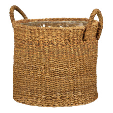Košík z mořské trávy 516 oříšková 33 - s fóliovou vložkou a úchyty