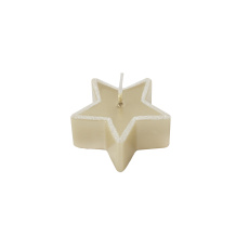 Svíčka Star 60x30 mm - krémová metalíza