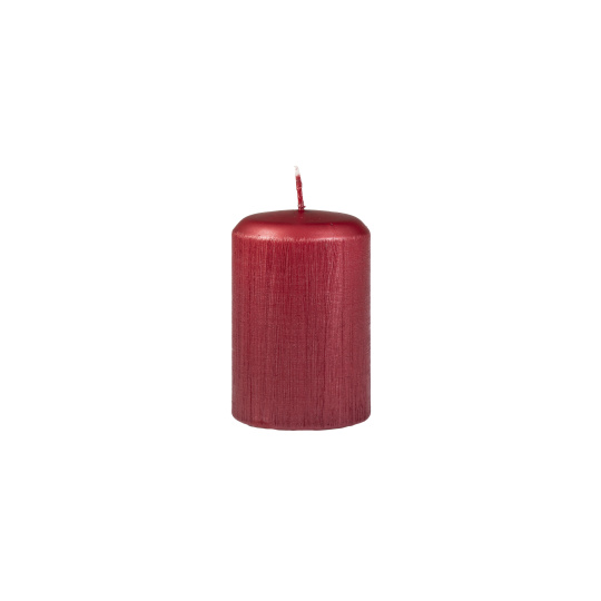 Svíčka Reel Pillar 70x105 mm - červená metalíza