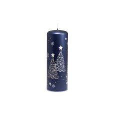 Svíčka vánoční Snowing Pillar 70 x 200 mm - modrá metalíza Svíčka vánoční Snowing Pillar 70 x 200 mm - modrá metalíza