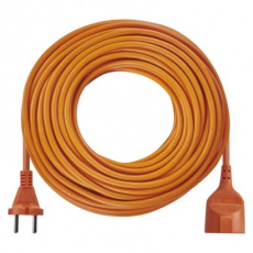 Dvoužilový pohyblivý přívod 30 m / 1 zásuvka / oranžový / PVC / 250 V / 1 mm2 Dvoužilový pohyblivý přívod 30 m / 1 zásuvka / oranžový / PVC / 250 V / 1 mm2