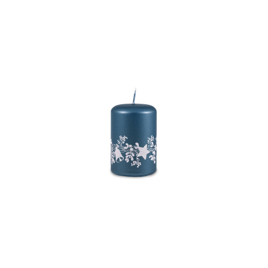 Svíčka vánoční Festive Flare Pillar 50 x 75 mm - modrá metalíza