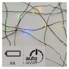 LED vánoční nano řetěz, 2× AA, 1,9m, multicolor, časovač LED vánoční nano řetěz, 2× AA, 1,9m, multicolor, časovač