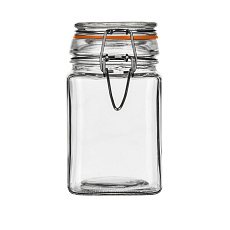 Dóza hermetická 260 ml, hranatá, skl. s patentním uzávěrem Lina