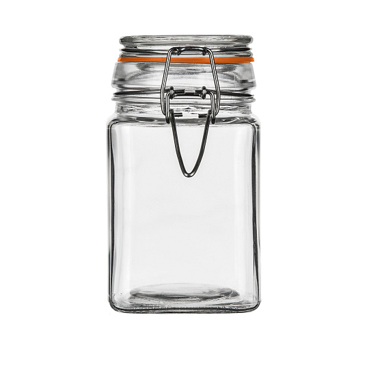 Dóza hermetická 260 ml, hranatá, skl. s patentním uzávěrem Lina