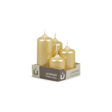 Svíčka adventní - METAL M22 Cylinder Cascada - 4 ks zlatá Svíčka adventní - METAL M22 Cylinder Cascada - 4 ks zlatá