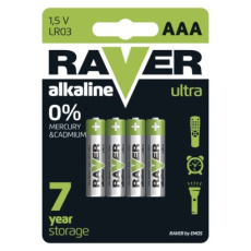 Alkalická baterie RAVER AAA (LR03) - 4ks