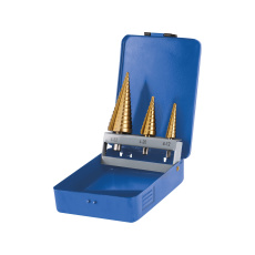 vrtáky stupňovité, sada 3ks, O 4-12/1mm, O 4-20/2mm, O 4-32/2mm, HSS
