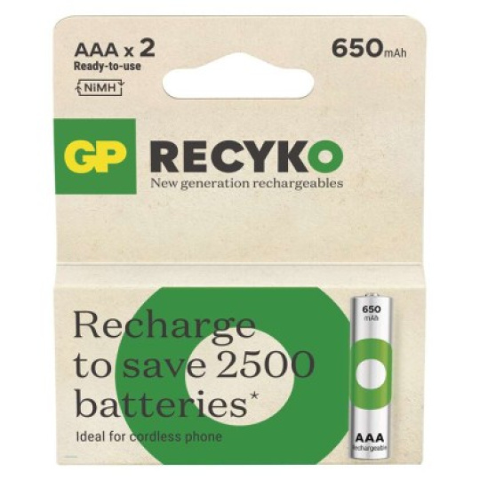 Nabíjecí baterie GP ReCyko 650 AAA (HR03) - 2ks