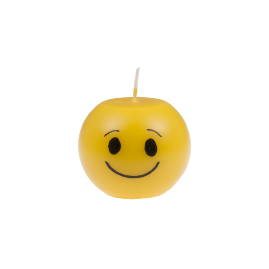 Svíčka Smiley Smile Sphere 60x60 mm - žlutá