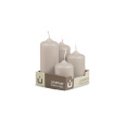 Svíčka adventní -  MAT N191 Cylinder Cascada - 4 ks mocca